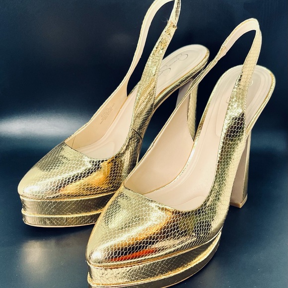 Gold Slingback Heels - Picture 10 of 10